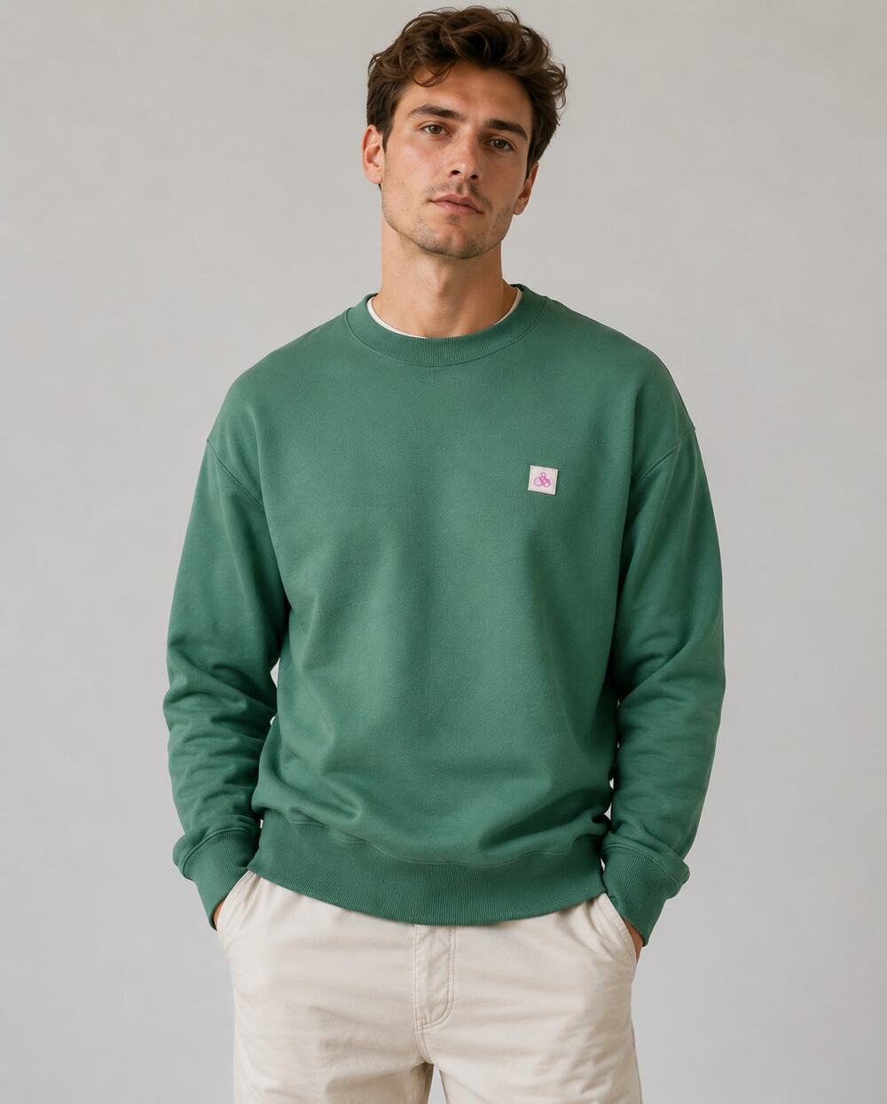 Scotch & Soda Men's SZ XL Organic Cotton Crew Neck Sweatshirt Green